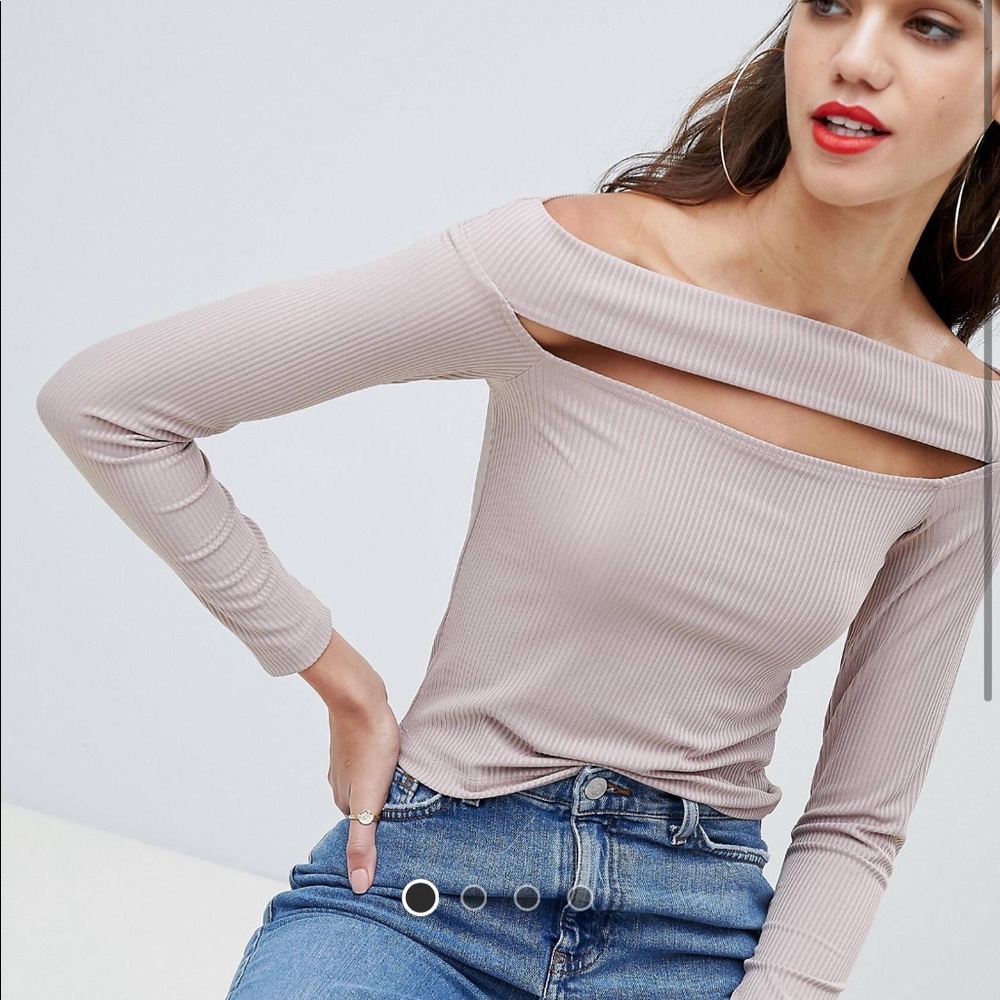 ASOS Bardot slash neck top.